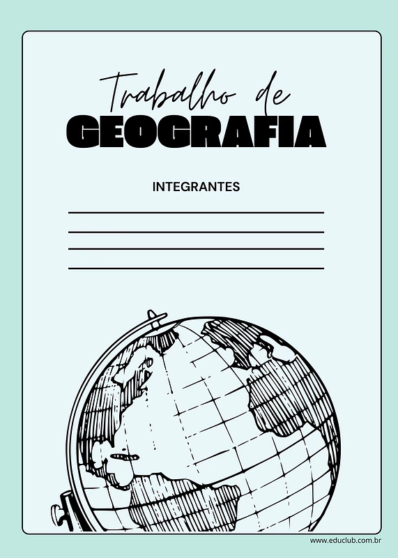 Capa para trabalho de Geografia | Educlub